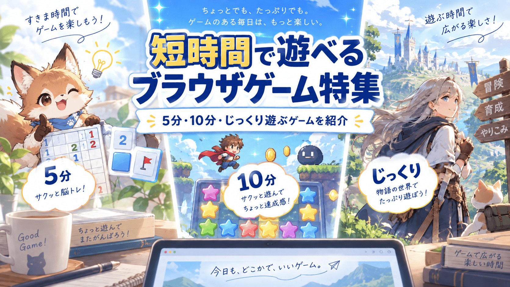 短時間で遊べるブラウザゲーム特集|5分・10分・じっくり遊ぶゲームを紹介の画像